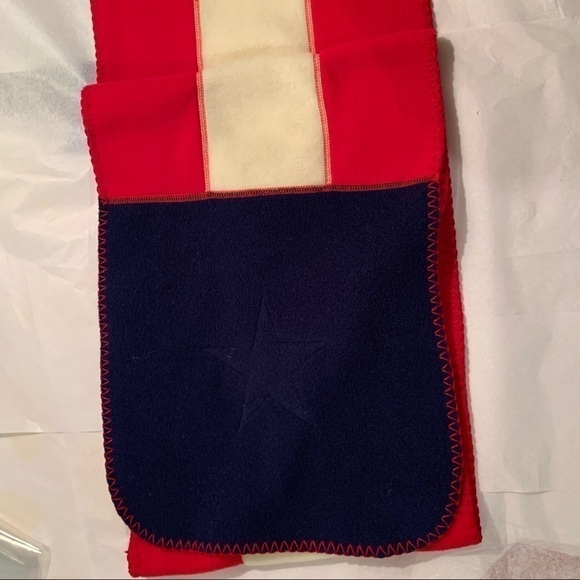 The flag scarf is cozy and soft to the touch. - Picture 10 of 13